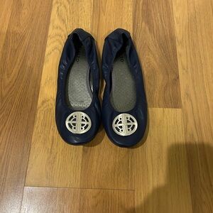 Rialto Navy Blue Flats with Silver Accent